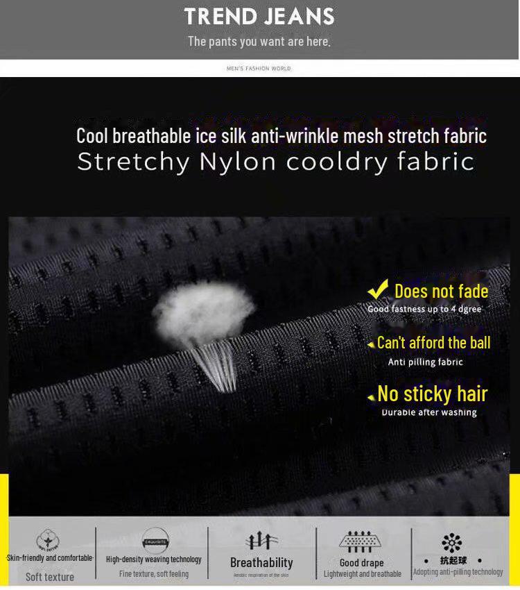 Men's Summer Breathable Mesh Ice Silk Quick-Dry Pants