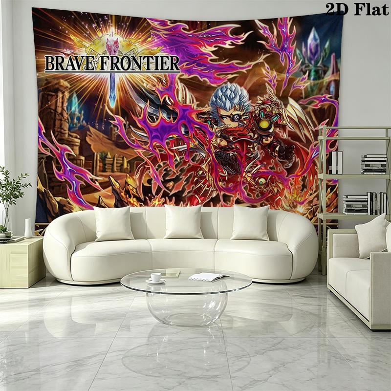 Brave Frontier Wall Tapestry Aesthetic Wall Hanging Printed Fabric Blanket Decorative Tapestries for Bedroom Living Room Home Decor