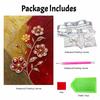 DIY Pearl Painting Canvas Floral Design Shiny 3D Bead Art Kit Creative Leisure Craft for Living Room Wall Decor