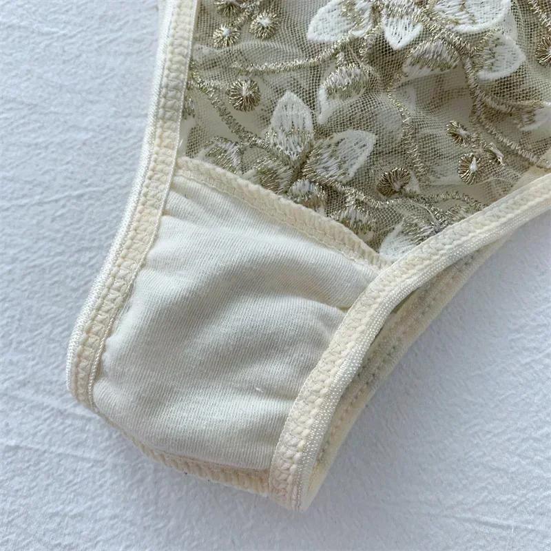 Weiblicher sexy Spitzen-BH, nahtlose Unterwäsche, Bralette, Dessous, ultradünner BH und Slip-Sets