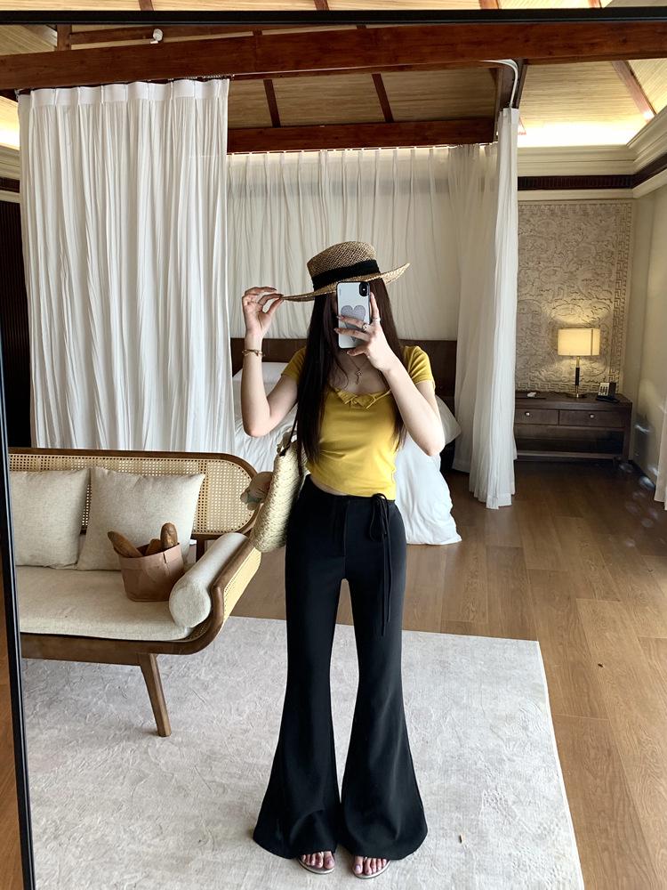New Korean Style High-Waist Slim Micro-Flare Wide-Leg Pants for Women