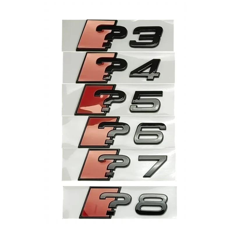 

ABS Car Side Decals Letter Stickers Trunk Emblem for A3 A4 A5 A6 A7 A8 Rear Badge Auto Refitting Decoration Accessories question mark 8