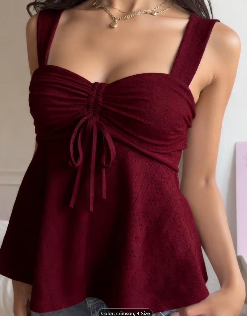 Summer Hot Girl Sexy Versatile Camisole Vest XL вино красного