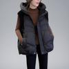European large-size women's cotton vest Korean version loose and versatile splicing design thickened warm commuter wind outer wear vest