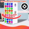 Craft Paint Storage Rack 72 Holes Paint Storage Tower Vertical 360° Spinning Craft Paint Storage Organizer Portable Paint
