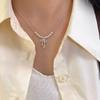 Elegante Damen S925 Sterlingsilber Perlenanhänger Halskette - Leichte Luxus Schlüsselbeinkette