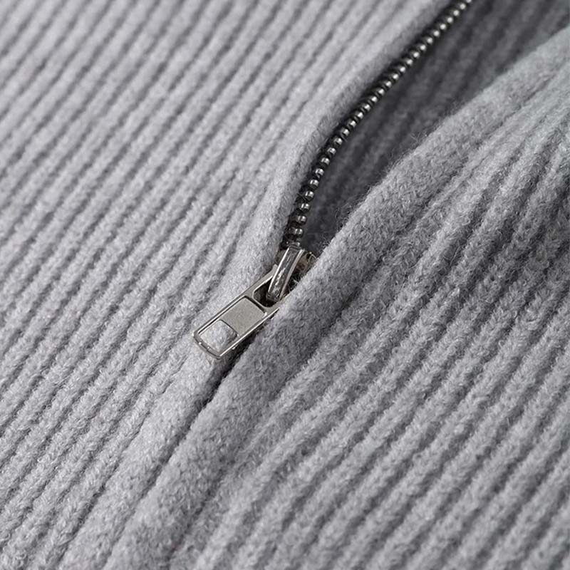 Women Casual O-Neck Knit Cardigan Autumn Winter Loose Long Sleeve Zipper Sweater Vintage Solid  All-matching Knitwear