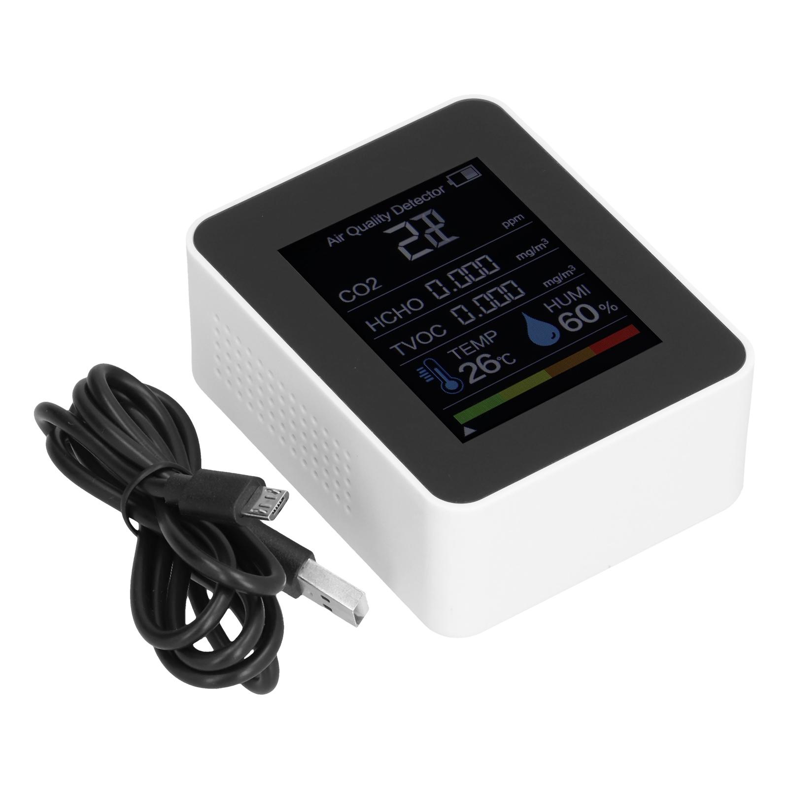 

Multifunctional CO2 Detector ZNAZ2CO3 Infrared Sensor 5 in 1 Multifunctional Carbon Dioxide Detector for Home белый