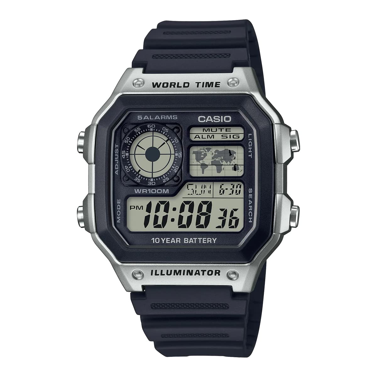 

Часы CASIO World Time Digital Watch Original BOX Included Overseas Model Black x Silver [Casio] Мужские AE-1200WH-1CV [Товар]