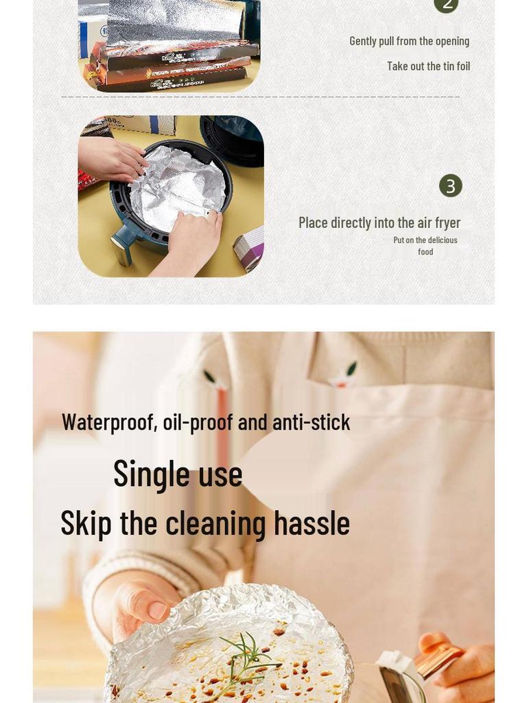 Thickened Food-Grade Aluminum Foil for Air Fryer, Oven, Grill, Baking Potatoes, Corn, and Cakes