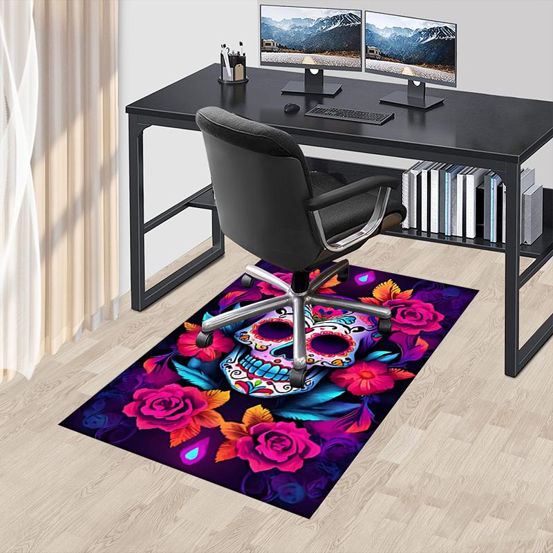 1pc sugar skull flowers Carpet, Office Rug Outdoor Mat Home Decor Area Carpet Festival