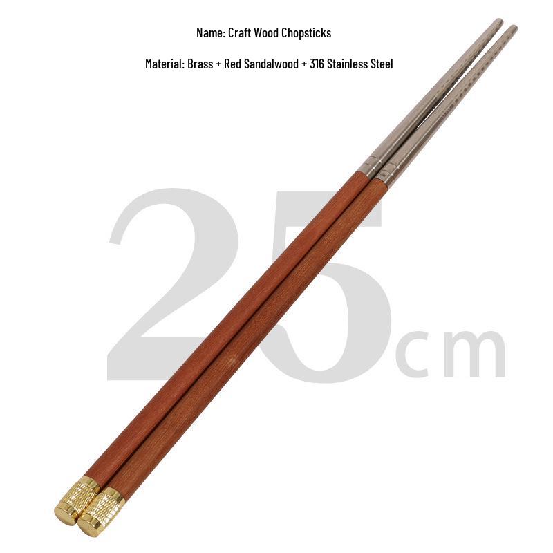 

Engraved 316 Stainless Steel Chopsticks - No Paint/Wax, Creative Wood Design for Household/Hotel Use