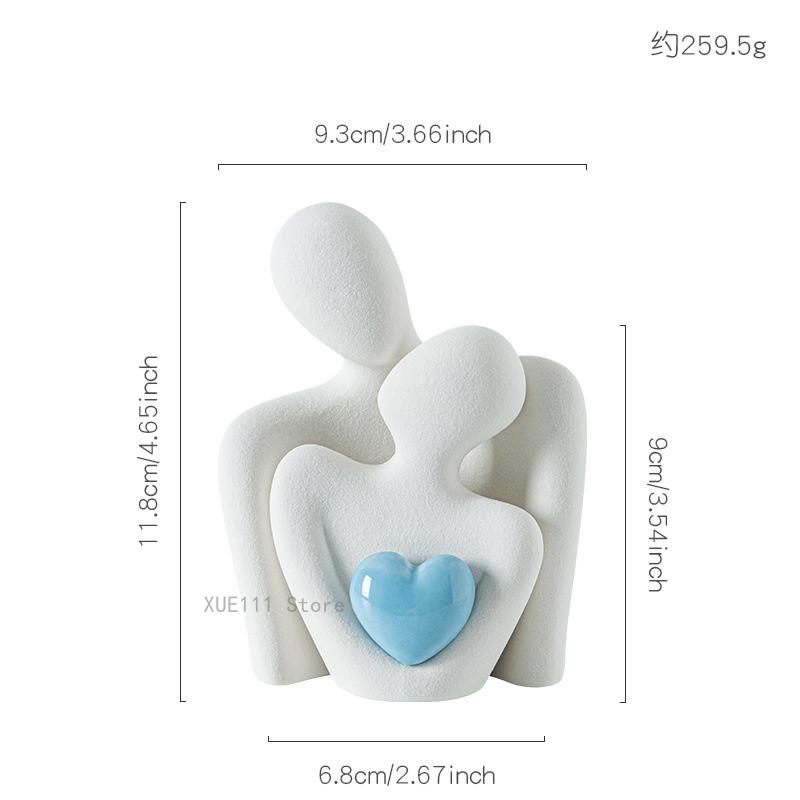 1PC Romantic Love Embrace Statue Pottery Couple Set Bedroom Decor Ideal Valentine's Day Christmas Gift S/L Ornament