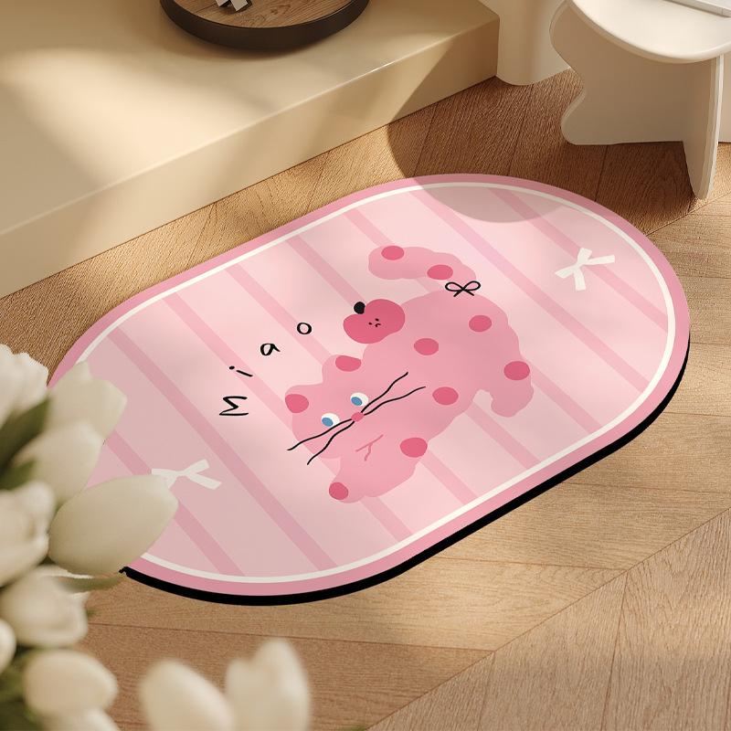 

Diatom Mud Floor Mat Water Absorption and Quick-drying Anti-slip Mat Household Puppy Bathroom Floor Mat Bathroom Dirty-resistant Door Mat 40 * 60cm