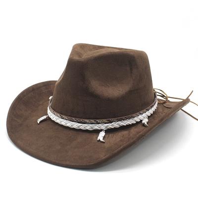 Suede Cowboy Hat Top Hat Western Cowboy Ethnic Jazz Hat Sun Hat