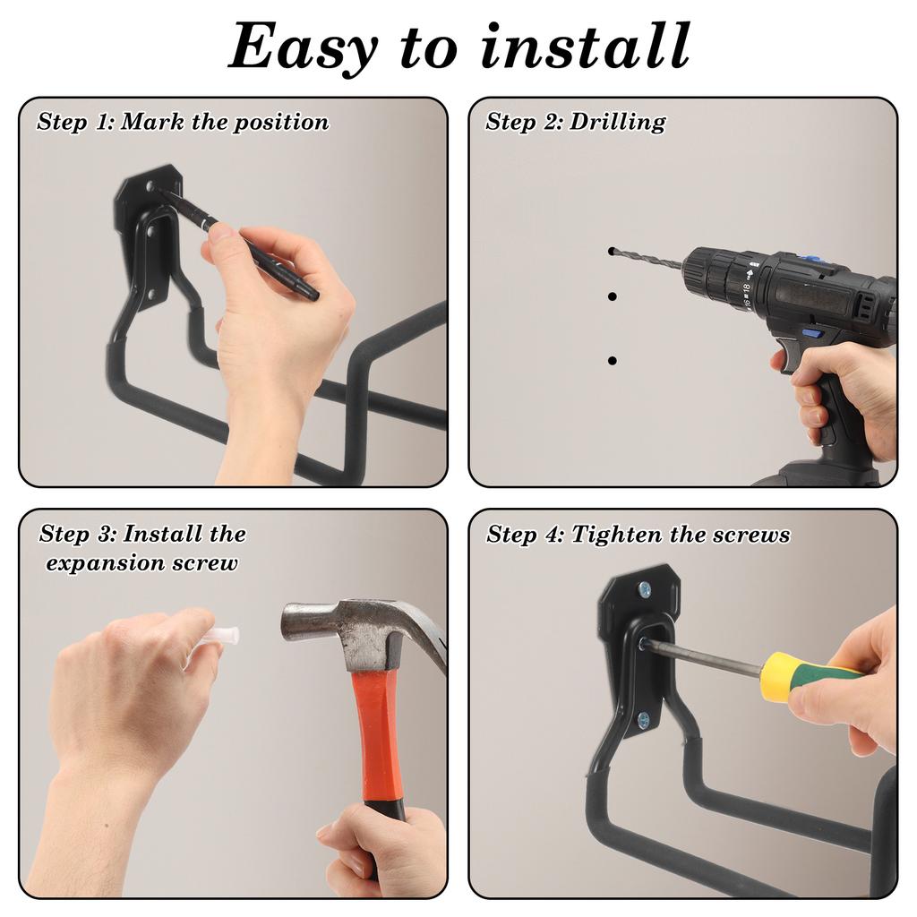 3Pcs Garden Hose Holder Metal Hose Reel Hanger Wall Hooks Organizer Heavy Duty Water Tube for Outdoor Indoor Garage Yard