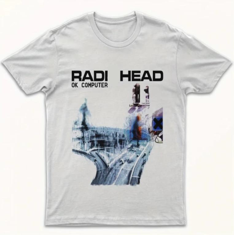 Radiohe OK Computer T-shirt (1997) Nigel Godrich Colin Greenwood Tom York Unisex High Quality Pure Cotton Harajuku Goth Shirts