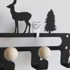 MDNG No-Drill Deer 8-Hook Wood Wall Coat Rack