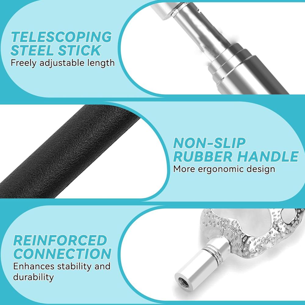 Extendable Back Scratcher for Men Women with 3/4PCS Detachable Scratching Heads Stocking Stuffers for Adults Christmas Gifts