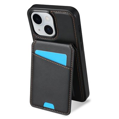 For iPhone 15 Case Compatible with MagSafe Detachable Card Holder Kickstand Leather Phone Back Cover