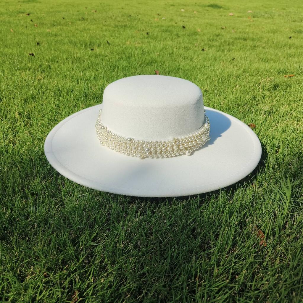 Flat Top French Fedora Classic Men's and Women's Jazz Hat Panama Hat Church Hat Chapeau Femme Hats for Woman