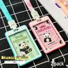 Panda-Schule All-in-One Lanyard: Doppelseitiger transparenter Kartenhalter mit großem Platz für Zugangs- & Essenskarten