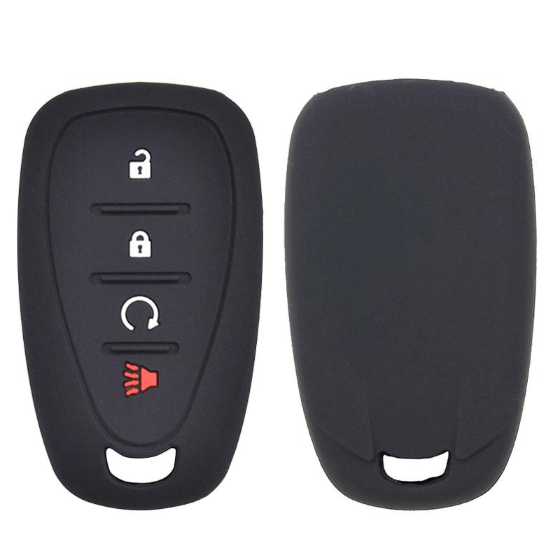 

Силиконовый чехол для ключей от машины для Chevrolet Camaro Cruze Malibu Sonic Impala Volt 2016-2018, чехол без ключа с дистанционным управлением, брелок с 4 кнопками, защита чёрный
