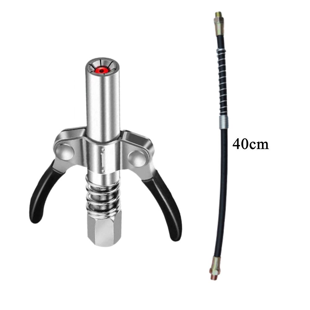 Grease Gun Coupler Oil Injector Grease Pump 40cm Spring Hose Locknlube Quick Release Lock and Lube Oil Injection Nozzle 1/8” NPT