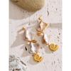 Eetit Ocean Series Square Shell Conch Drop Earrings Summer Holiday Golden Stainless Steel Jewelry Waterproof Recommend New