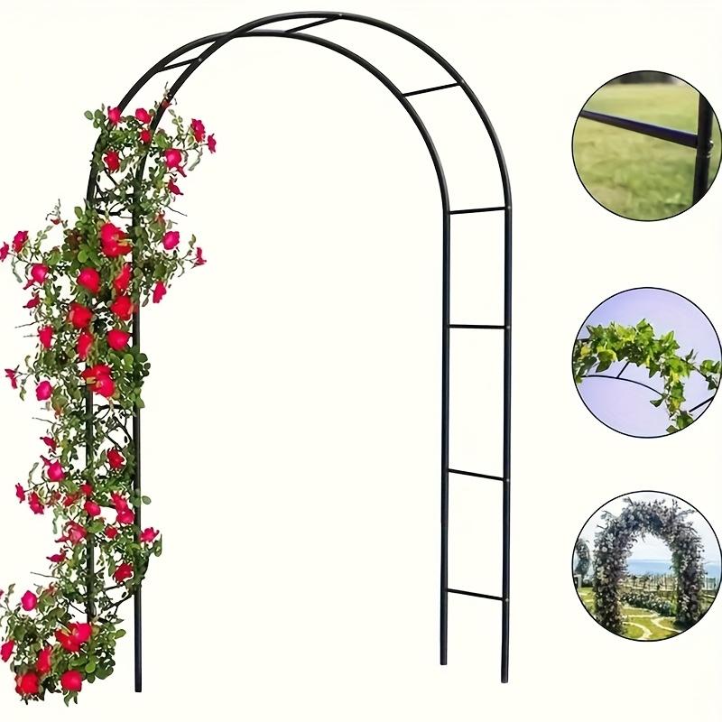 New Heavy-Duty Metal Garden Arch Adjustable Height/Width Sturdy Steel Frame Easy Install for Roses Climbing Plants Balloons