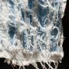 Ripped Tassel Vintage Denim DIY Fabric Washed Distressed Rough Selvedge Creative Decorative Clothing Designer Fabric