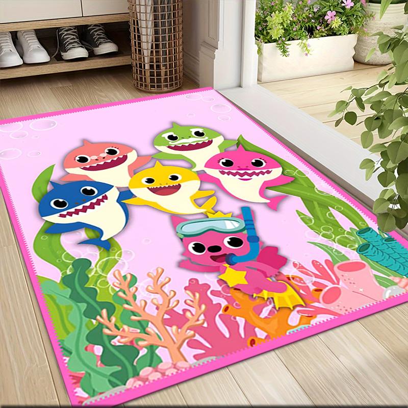 1 ks Kobercový kobereček Baby Shark Family Adventure Přizpůsobitelný Měkký Omyvatelný Protiskluzový Domácí Obývací Pokoj Podložky pod Pohovku Personalizovaný Kobereček 0917306