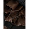 Plus Size Coffee Woolen Pencil Skirt for Women - High Waist, Slimming, A-line, Short Skirt for Spring & Autumn