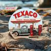 Vintage Texaco Gas Metal Tin Sign Retro Truck Wall Decor 7.87 Inch Round