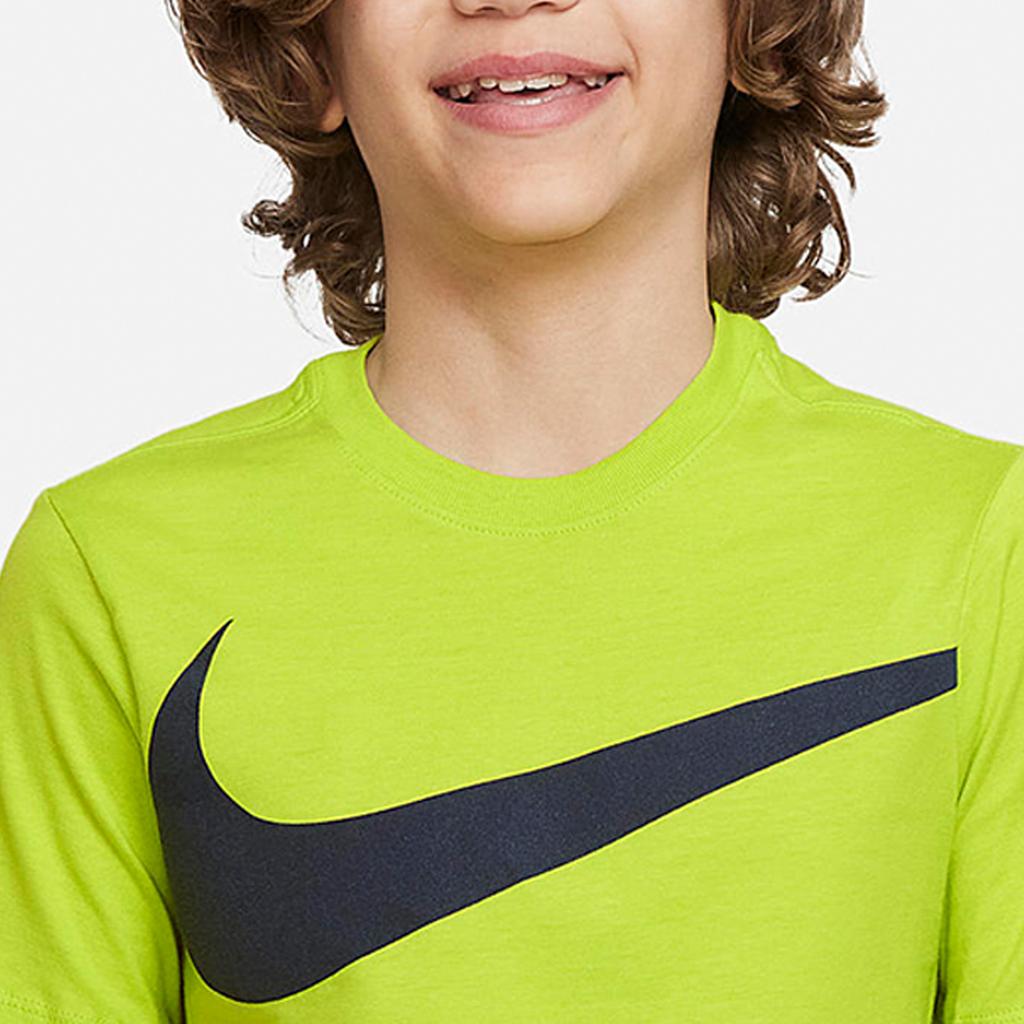 Nike Sportswear Big Logo Print Crew Neck Short Sleeve T-Shirt Kids Tops Atomic-Green DO1807-321