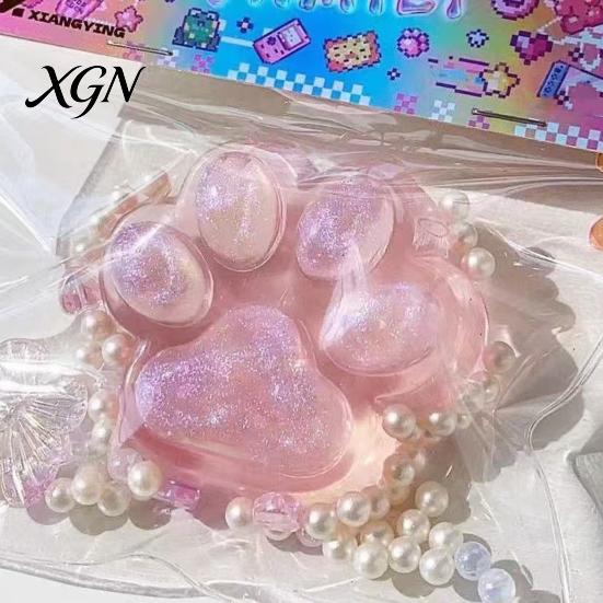 TPR Stress Ball Colorful Transparent Cat Paw Squeeze Toy Soft Fidget for Hand Relief Fun Birthday Christmas Gift Kids Adults