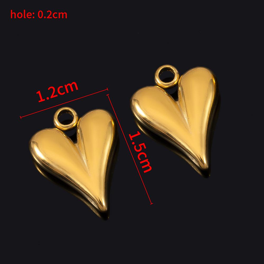 5pcs Stainless Steel Big Hole Heart Charms Pendants for DIY Jewelry Findings Women Necklace Bracelets Supplies Earrings Making