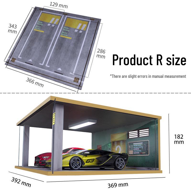 1:18 Scale 3D Parking Garage Display & Toy Car Storage Box