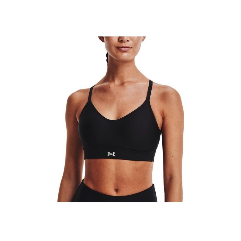 Under Armour Continuum Solid Logo Print Low Intensity Training Sports Bra Women Underwear Black 1372871-001