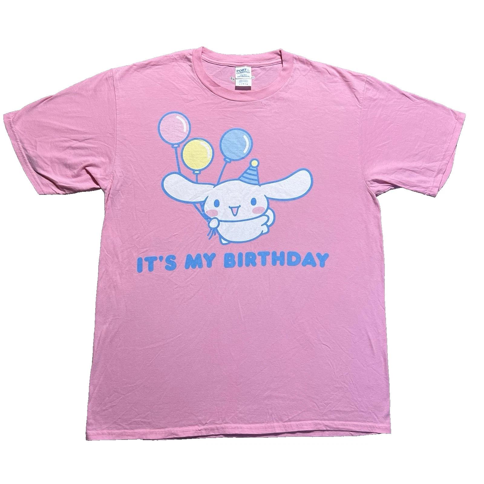 Cinnamoroll Its My Birthday T Shirt Mens L Pink Sanrio Kawaii S