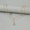 Multi-layer Crystal Necklace European and American Stacked Jewelry New Gold-plated Water Drop Celebrity Long Sweater Chain Women