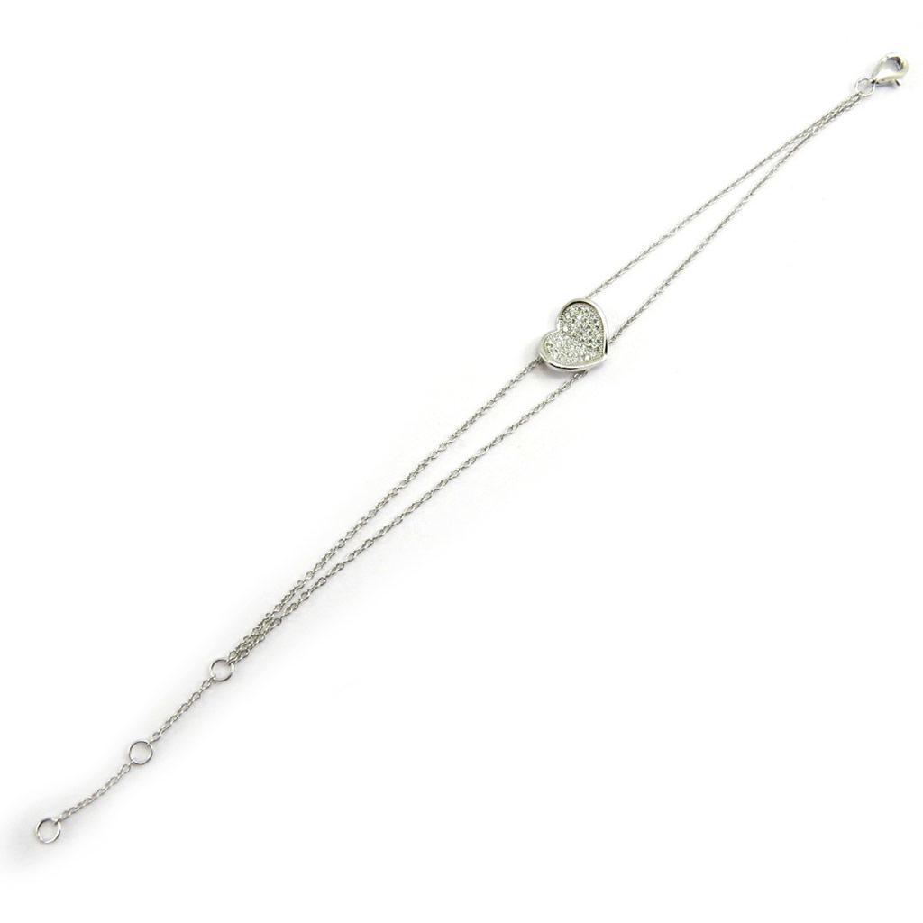 Les Trésors De Lily [L7188] - Bracelet argent 'Love' blanc argenté (rhodié) - 10x12 mm