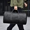 Vintage Crocodile Pattern Duffel Bag | Retro Style | Large Capacity | | Black & Dark Brown | Versatile Travel Tote with Shoulder Stra