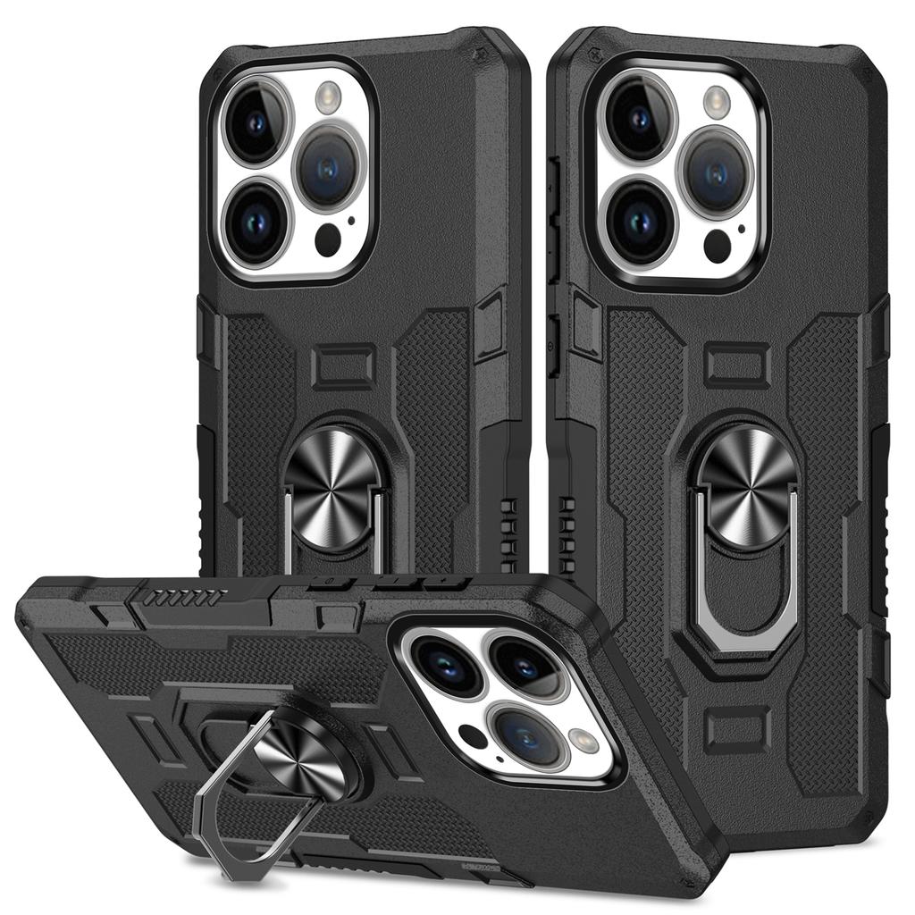 For iPhone 18 17 16 15 14 13 12 Pro Max Plus iPhone X XS XR Armor Case With Holder Ring Shockproof Anti-Drop Back Cover Fundas