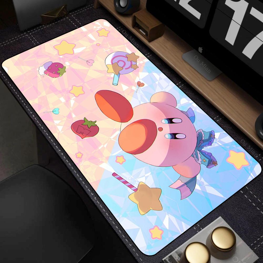 K-Kirbys Mouse Pad Kawaii Pink Mousepad New Arrivals Large Gaming Msusepad XXL Gamer Anti-slip Rubber Desk Mat Size For Keyboard