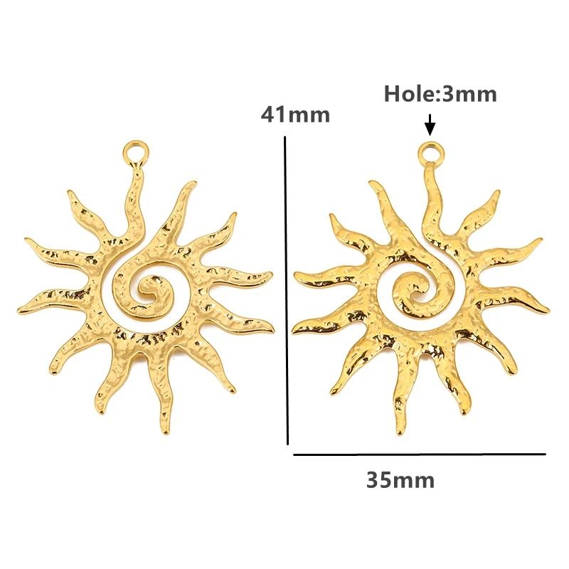 4pcs Stainless Steel Flower Vortex Conch Heart Gold Large Charms for DIY Earring Necklace Charm Pendant Jewelry Making Supplies