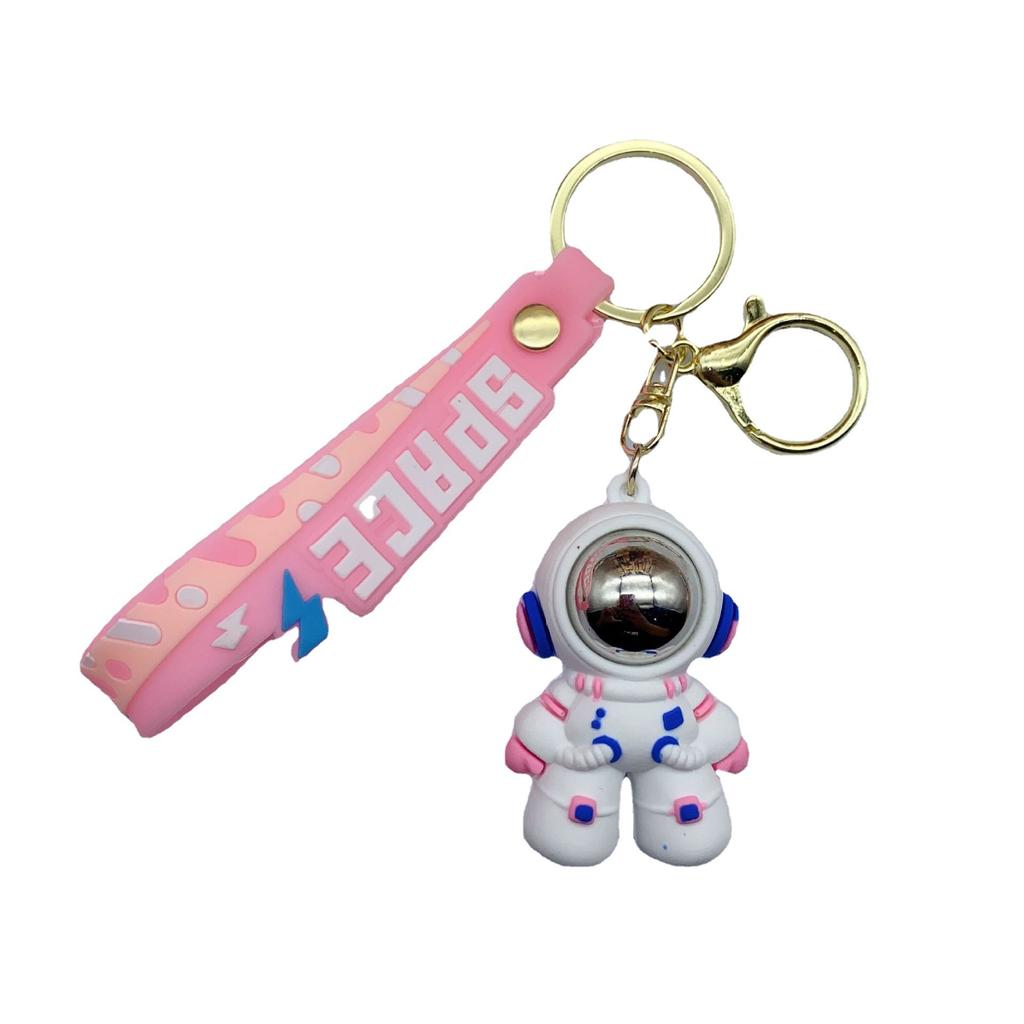 Cartoon Colorful Astronaut Keychain Pendant Ins Couple Car Schoolbag Pendant Doll Silicone Pendant