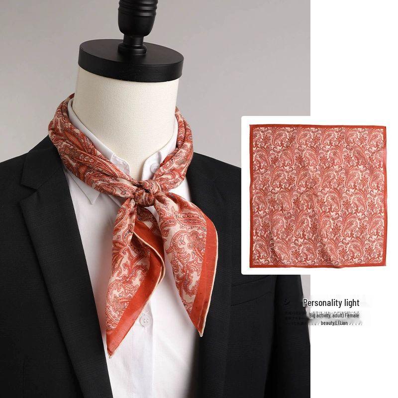 Мужской шелковый хлопковый квадратный шарф TXRMDX 65x65cm