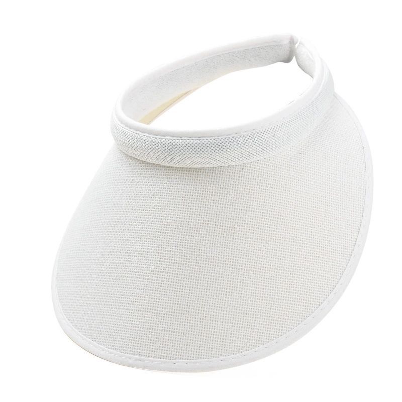 Women Summer Empty Top Visors Sun Hat Simple Solid Color Wide Brim Sunscreen Cap Female Outdoor Adjustable Travel Beach Hats