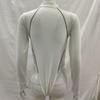 European and American Autumn and Winter Fashion Sexy Slim Fit Simple Street Mesh Semi High Neck Long Sleeved Jumpsuit